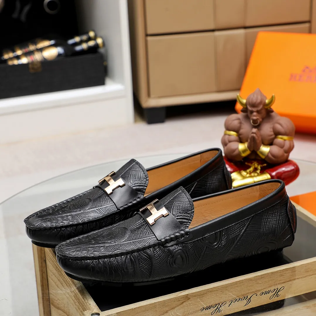 Men's shoes 💰360 🕷🕷【HERMES】The same style as Hermès counters🇨🇳Classic slip-on shoes 1:1 mold opening💯Original quality🍓Using imported first-layer cowhide🍅Pigskin lining🌶🌶Super high-end men's leather shoes🇨🇳Solid and stable Very special🍇 Color, optional! Code number 38-45……